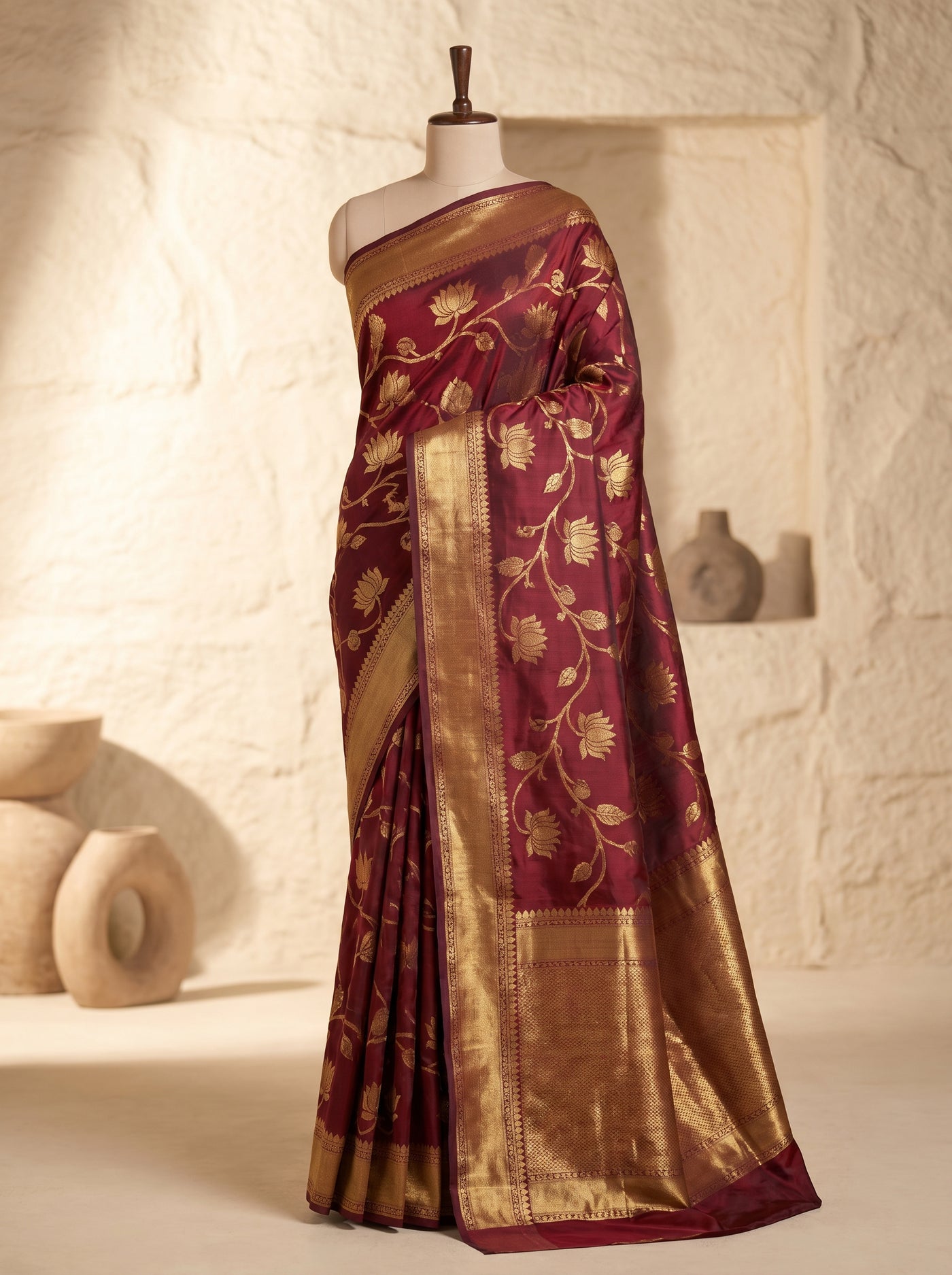 Ruby Dynasty pattu silk saree