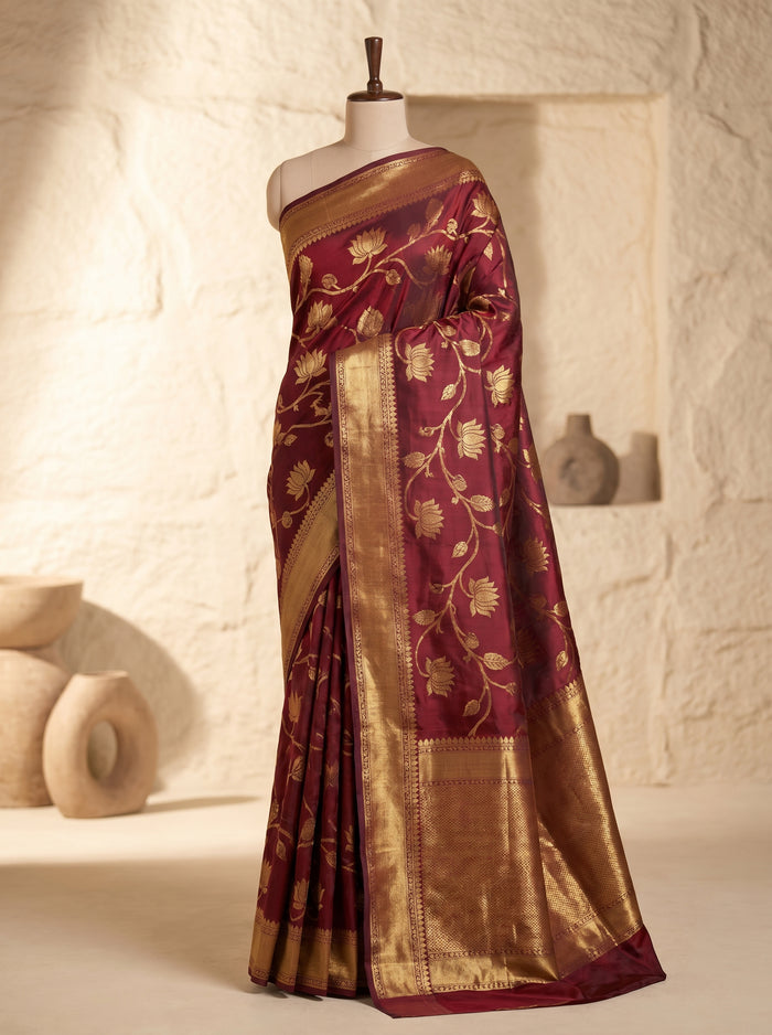 Ruby Dynasty pattu silk saree