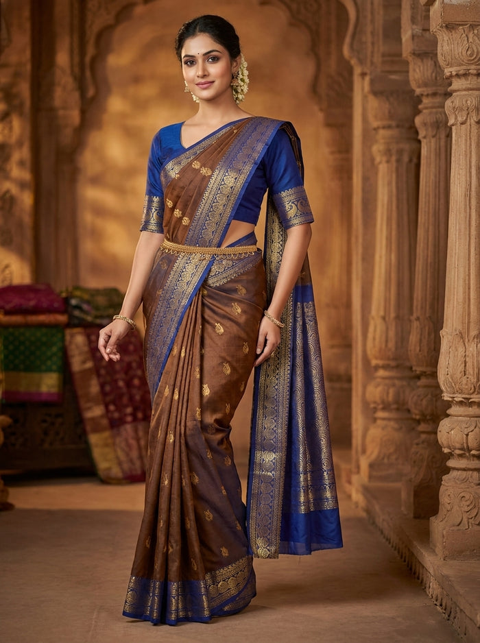 Coffee Brown Pattu Silk Saree