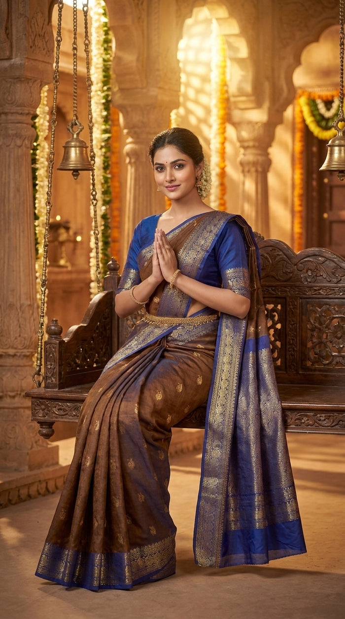 Coffee Brown Pattu Silk Saree