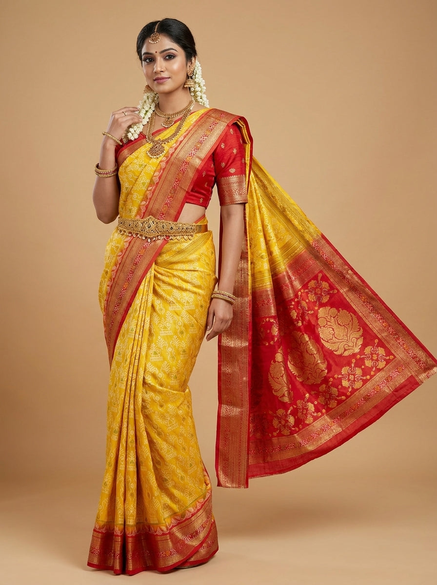 Golden Yellow Pattu Silk Saree