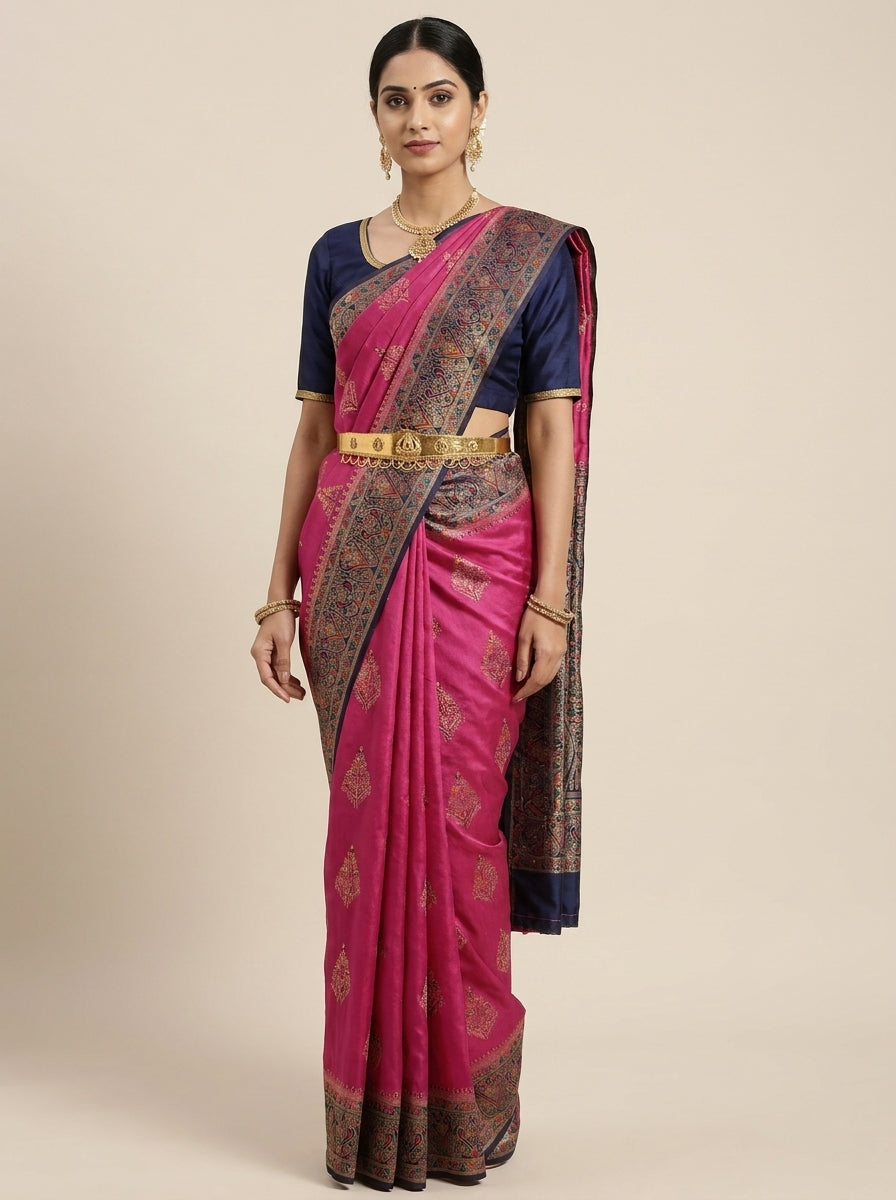 Magenta Pink Pattu Silk Saree