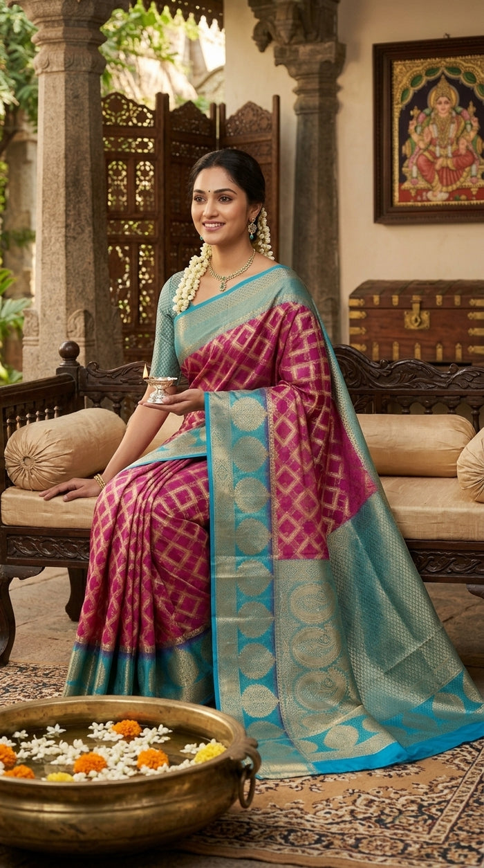 Rani Pink Pattu Silk Saree