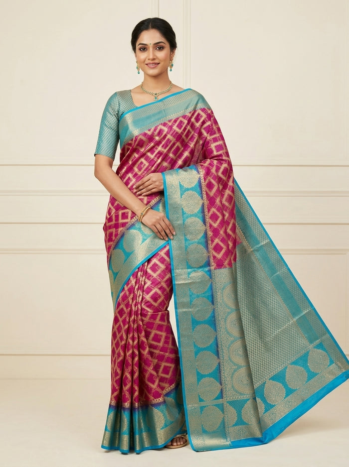Rani Pink Pattu Silk Saree