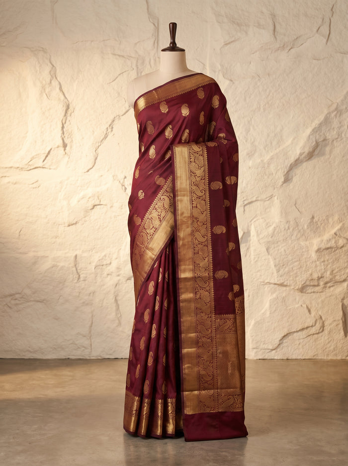 Crimson Court pattu silk saree