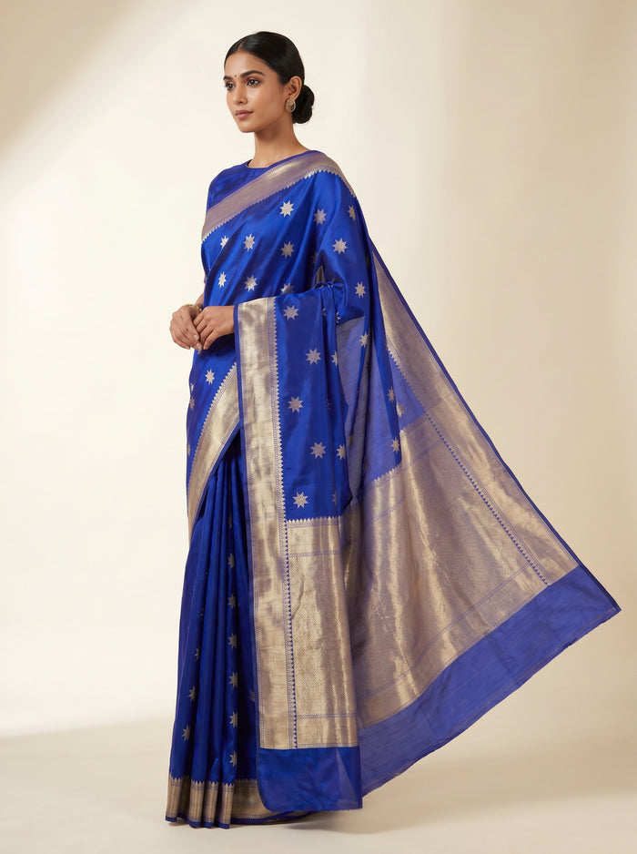 Sapphire Nightfall pure Pattu silk saree