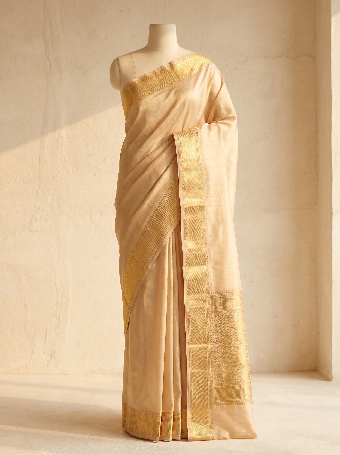 Champagne Dawn pattu silk saree