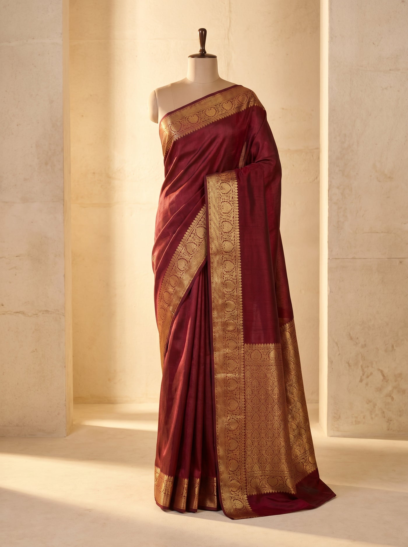 Maroon Regalia pattu silk saree