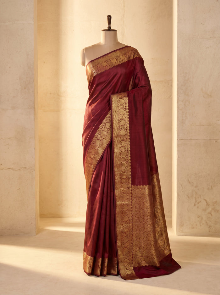 Maroon Regalia pattu silk saree