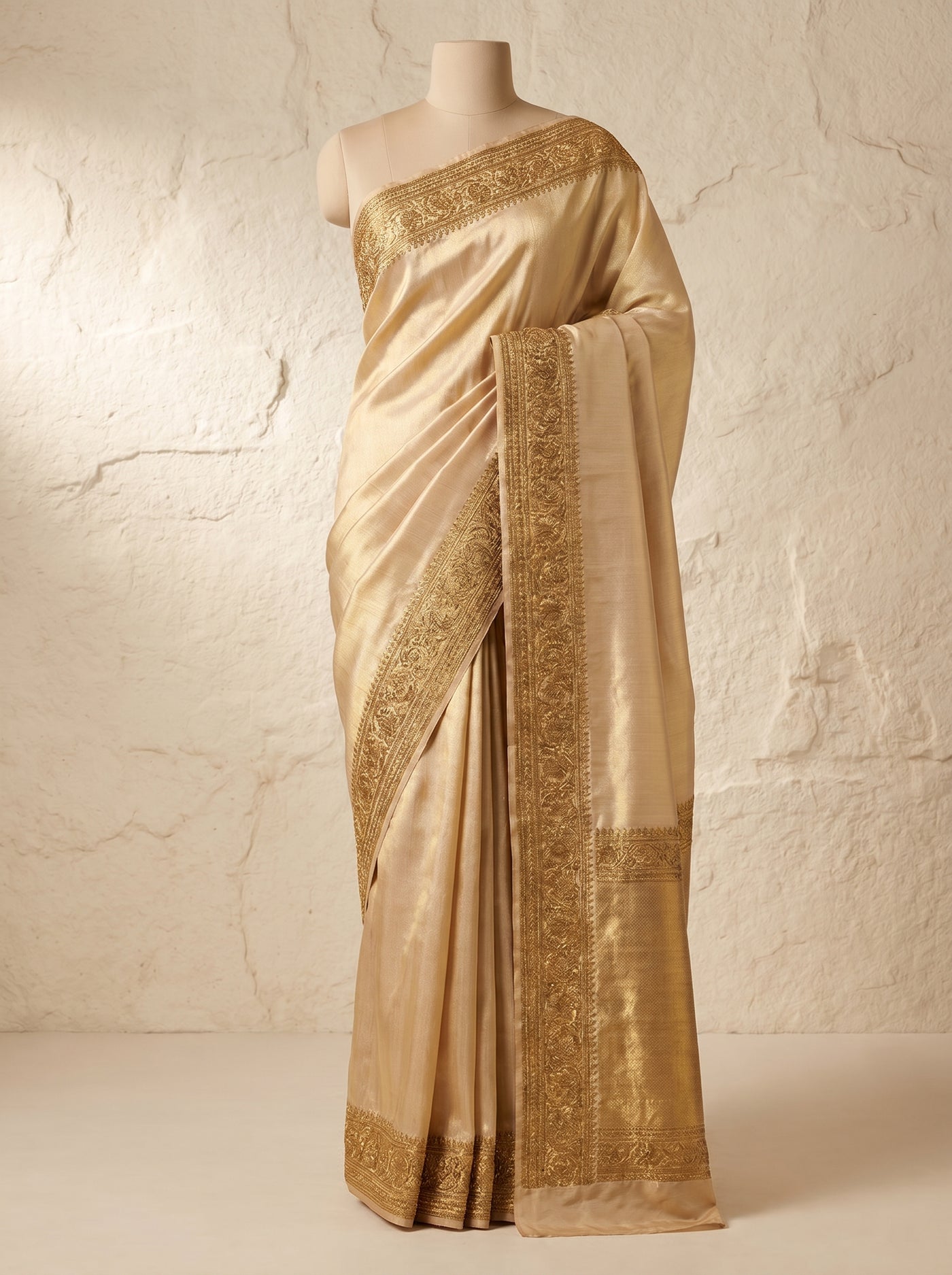 Antique Gold Whisper pattu silk saree
