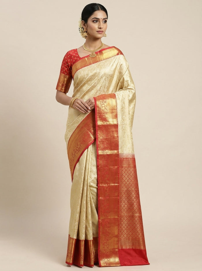 Maharani Ivory Pattu Silk Saree