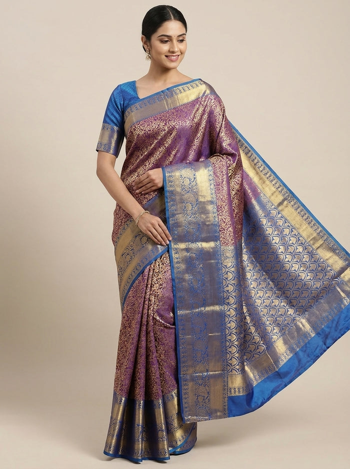 Amethyst Blue Pattu Silk Saree