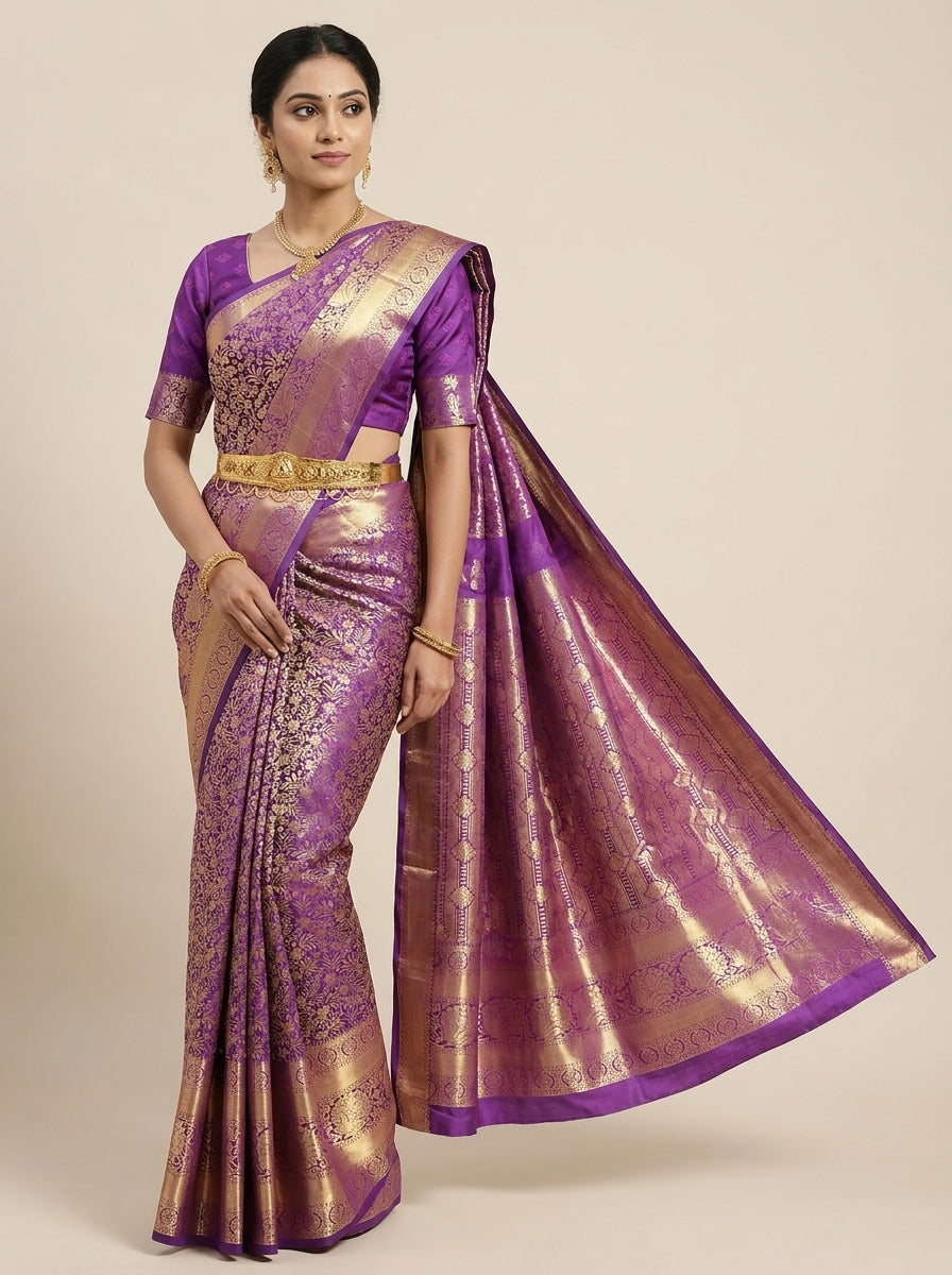 Orchid Purple Pattu Silk Saree
