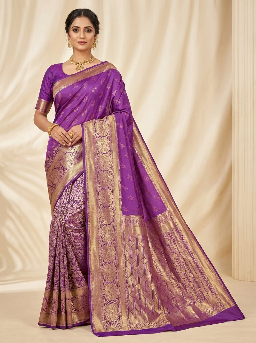 Orchid Purple Pattu Silk Saree