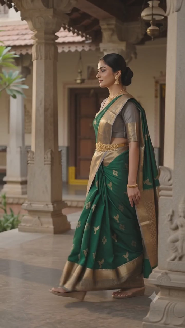 Emerald Green Pattu Silk Saree