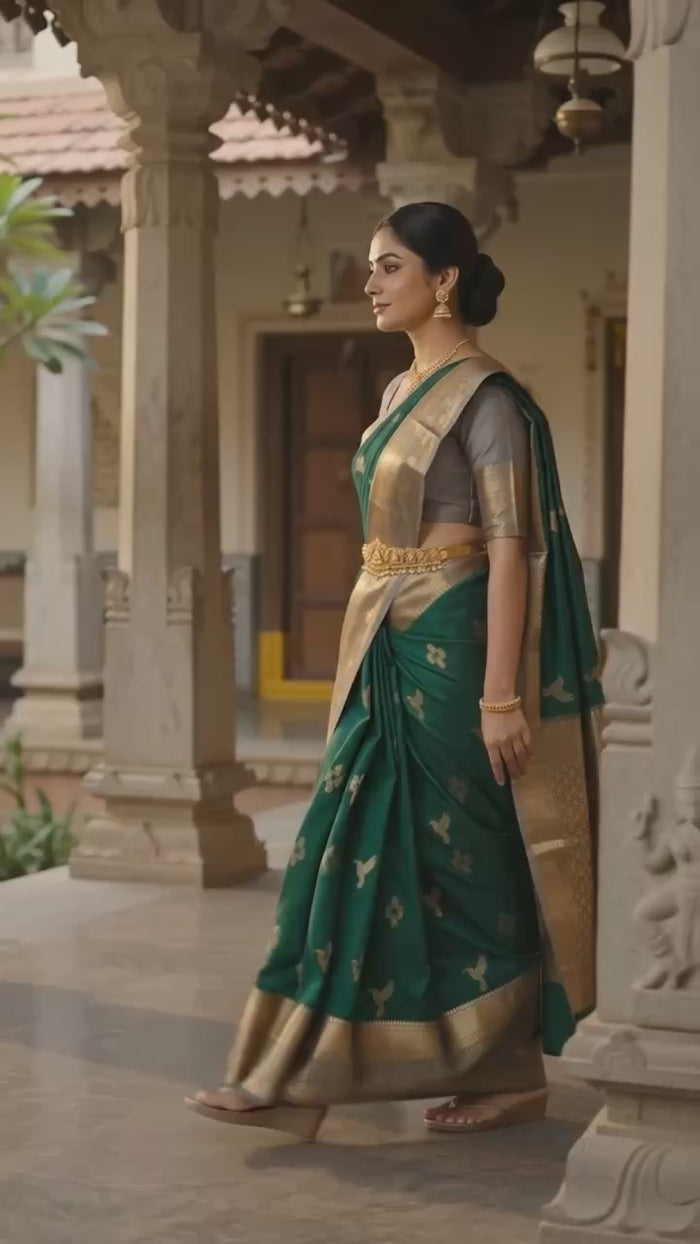 Emerald Green Pattu Silk Saree