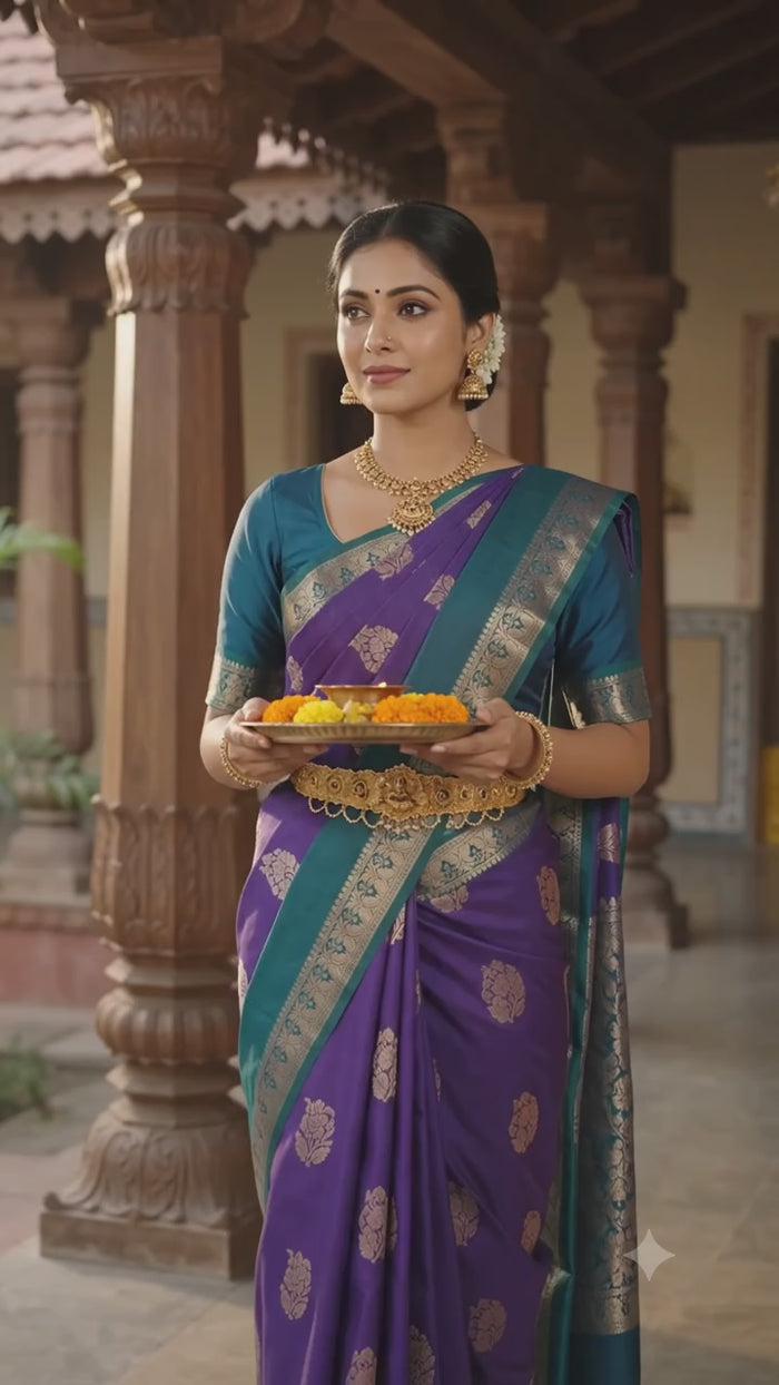 Violet Purple Pattu Silk Saree