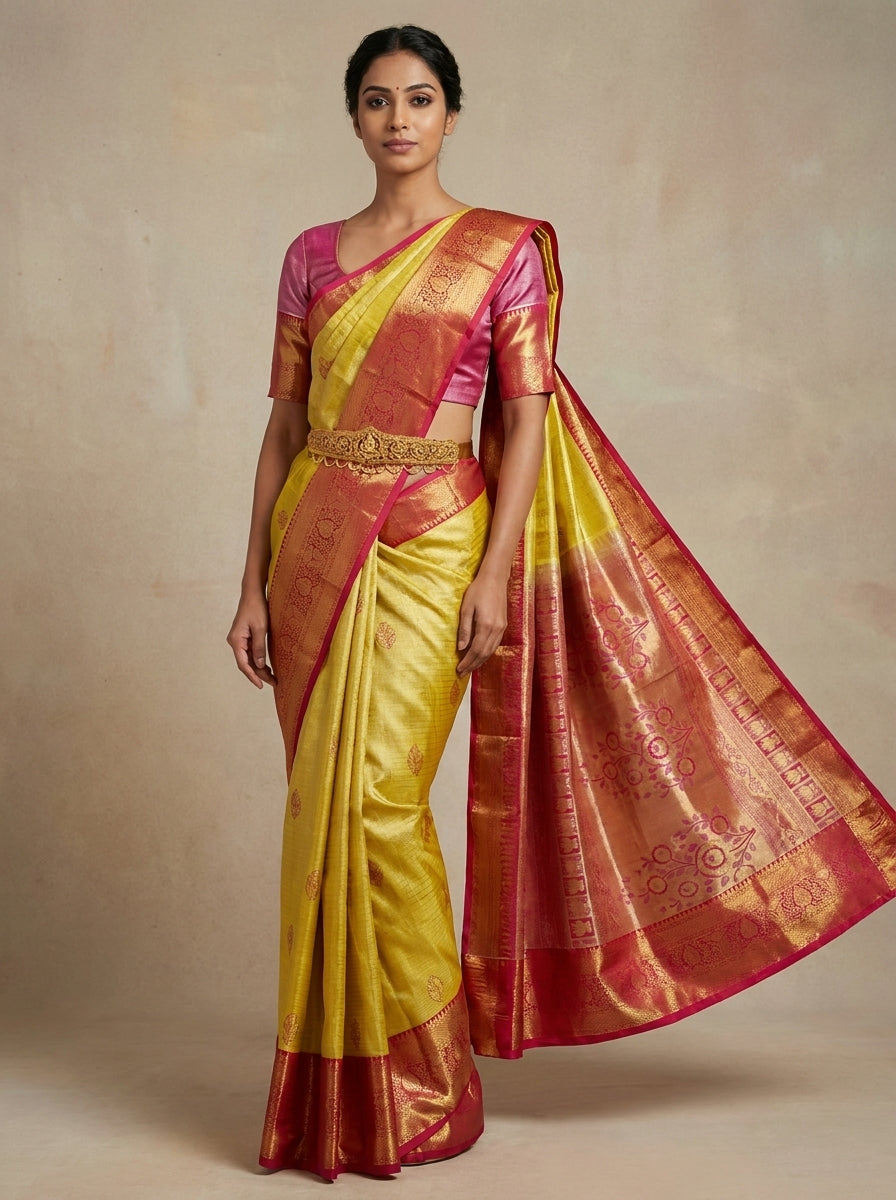 Sunlit Yellow Pattu Silk Saree