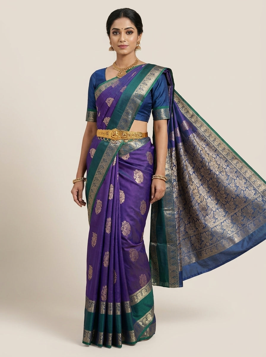 Violet Purple Pattu Silk Saree