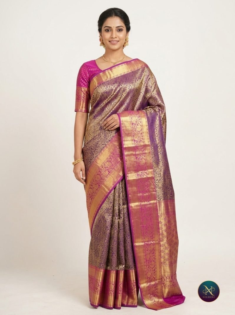 Plum Magenta Pure Kanchi Pattu Saree