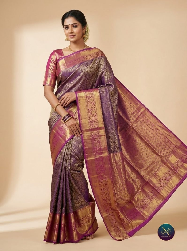 Plum Magenta Pure Kanchi Pattu Saree