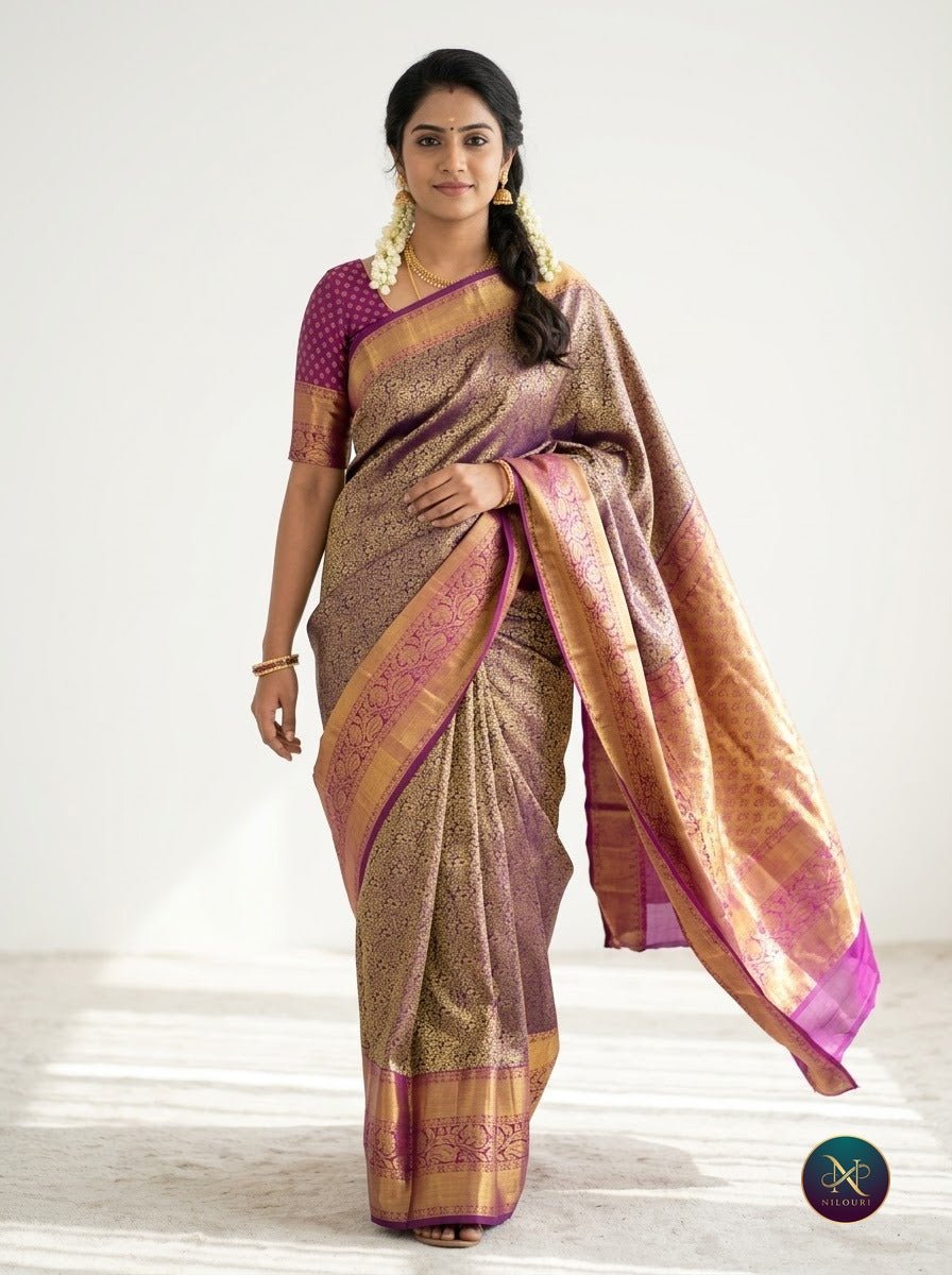 Plum Magenta Pure Kanchi Pattu Saree