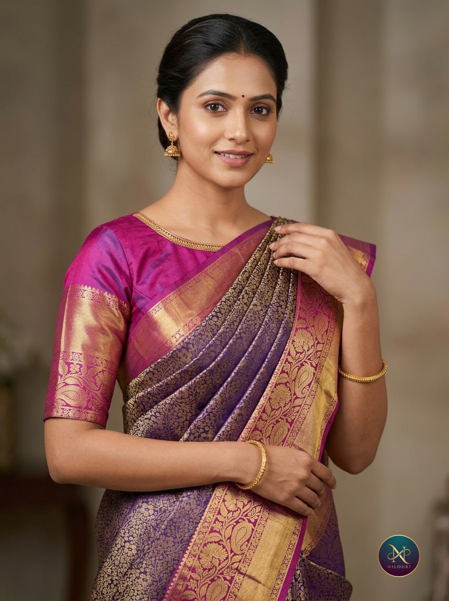 Plum Magenta Pure Kanchi Pattu Saree