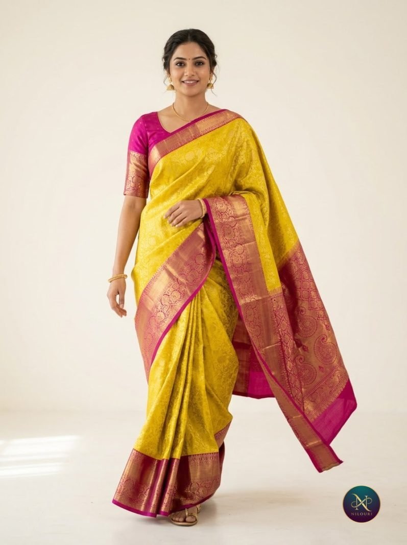 Lemon Rani Pure Kanchi Pattu Saree