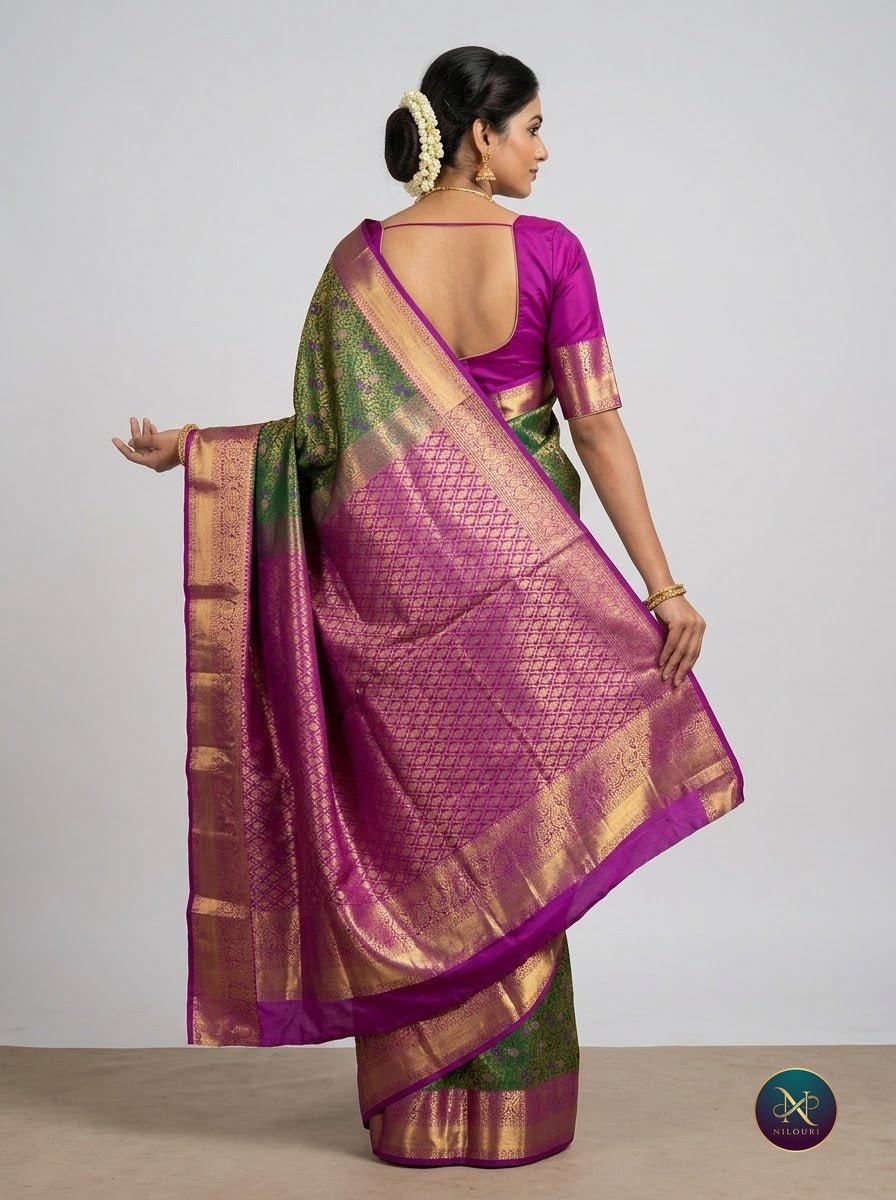 Emerald Magenta Pure Kanchi Pattu Saree