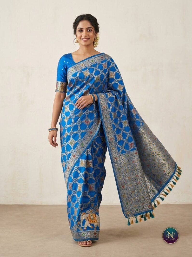 Azure Gold Banarasi Fancy Saree