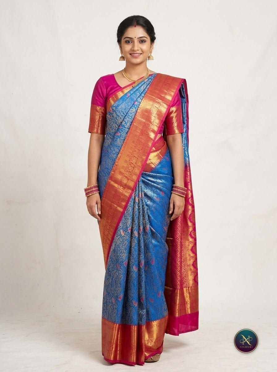 Cobalt Rani Pure Meenakari Pattu Saree