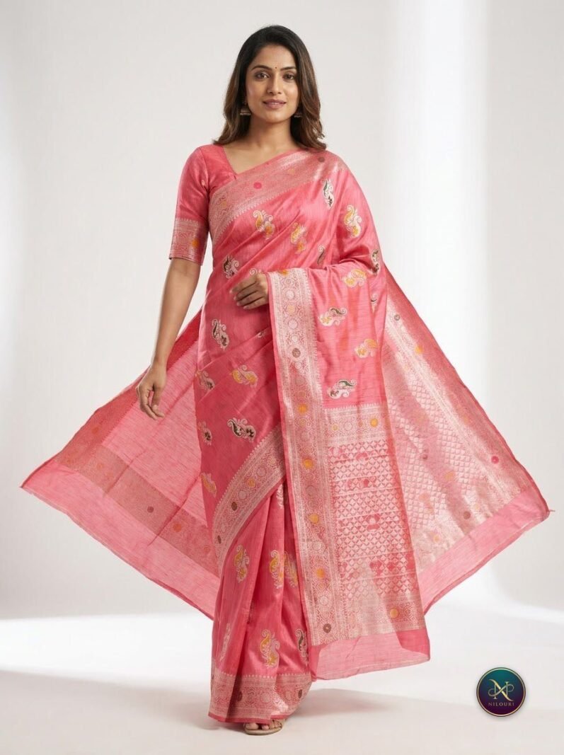Coral Rose Banarasi Fancy Saree