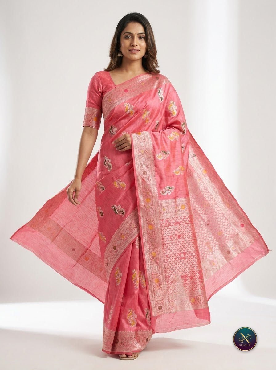 Coral Rose Banarasi Fancy Saree