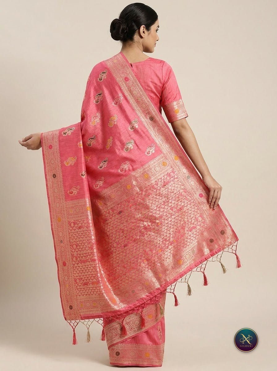 Coral Rose Banarasi Fancy Saree