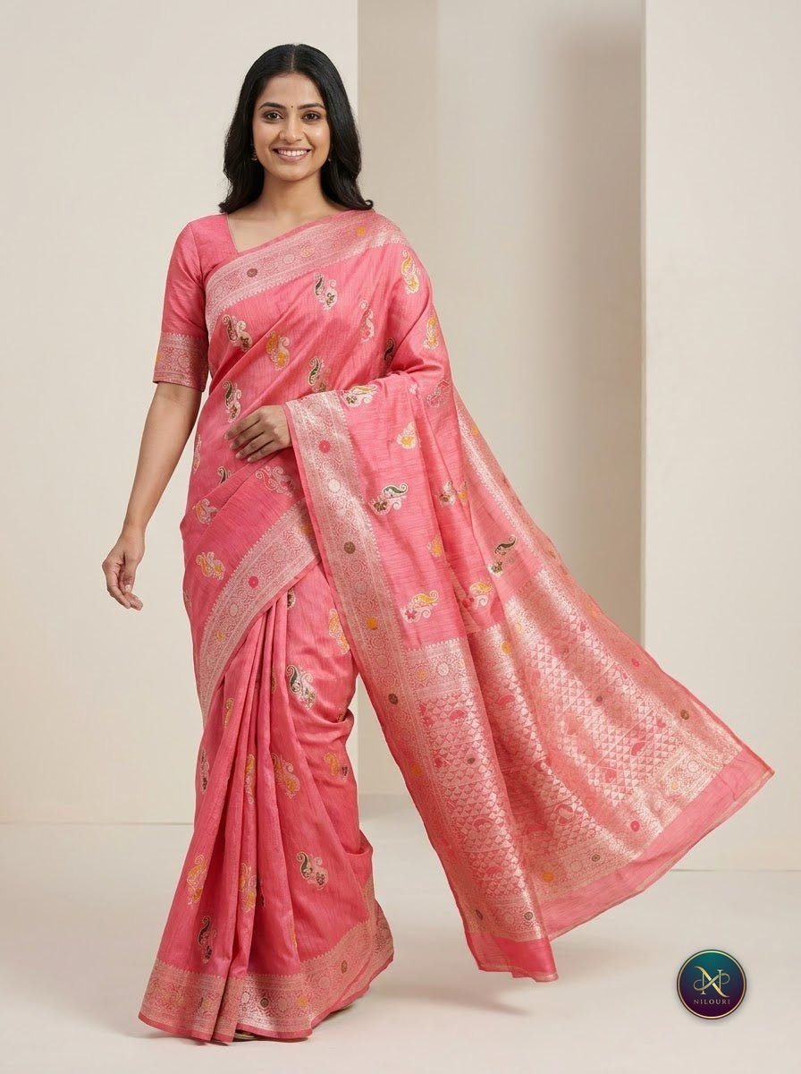 Coral Rose Banarasi Fancy Saree