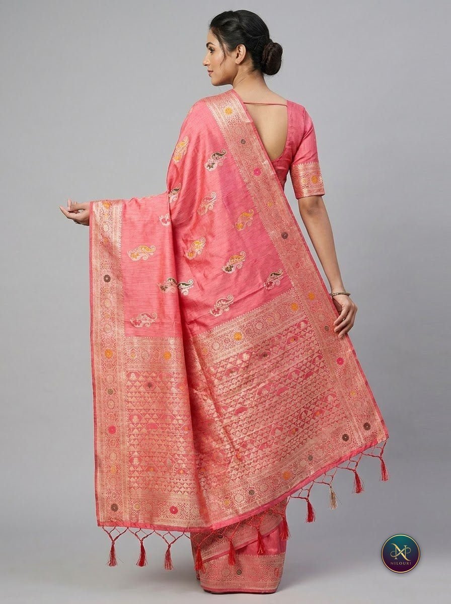 Coral Rose Banarasi Fancy Saree