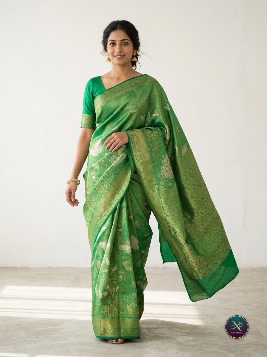 Emerald Green Banarasi Fancy Saree