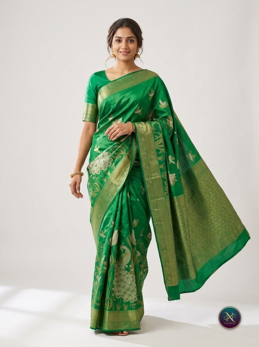 Emerald Green Banarasi Fancy Saree