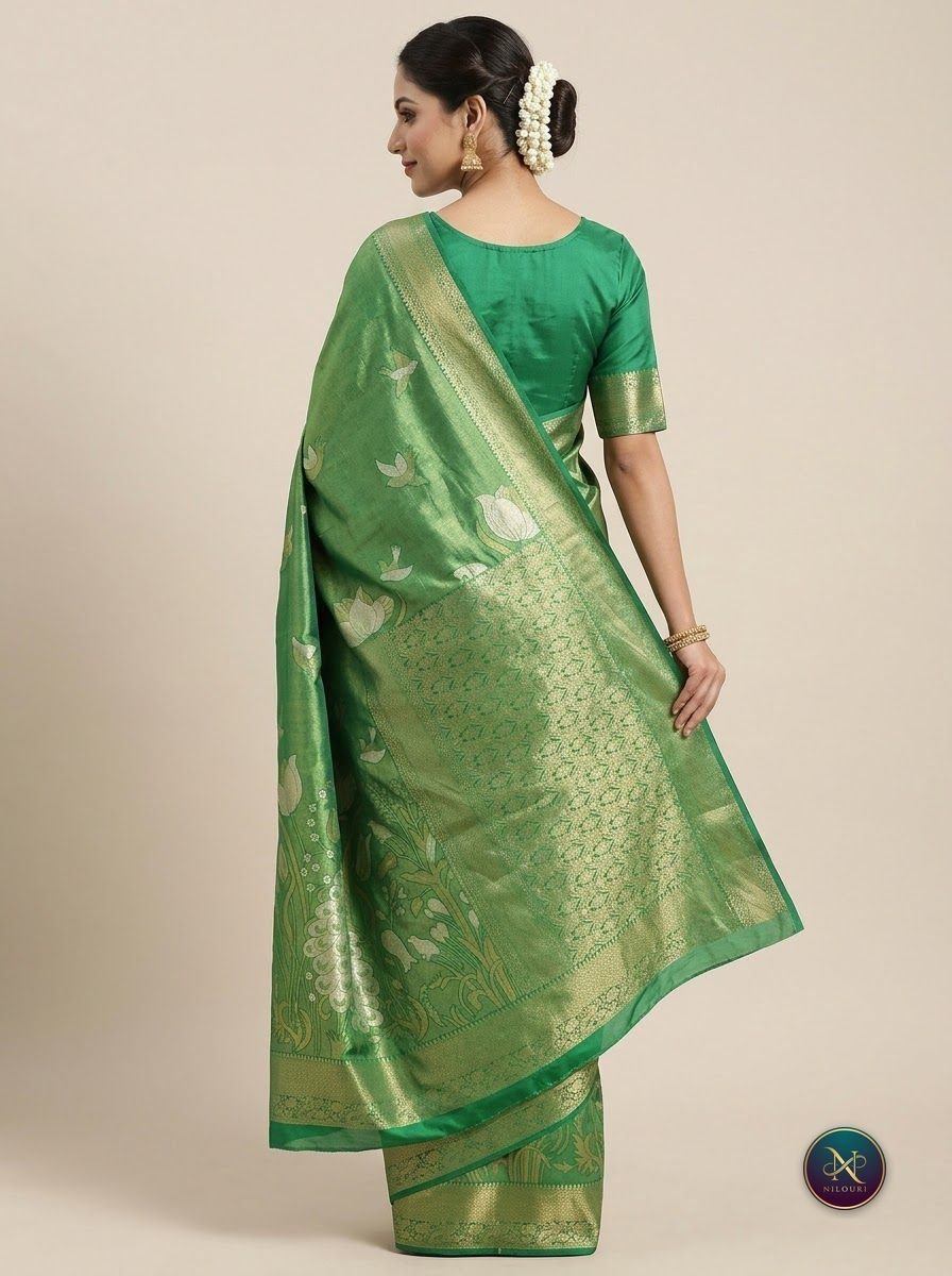 Emerald Green Banarasi Fancy Saree