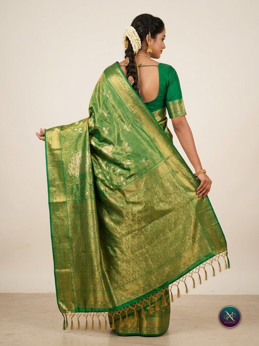 Emerald Green Banarasi Fancy Saree