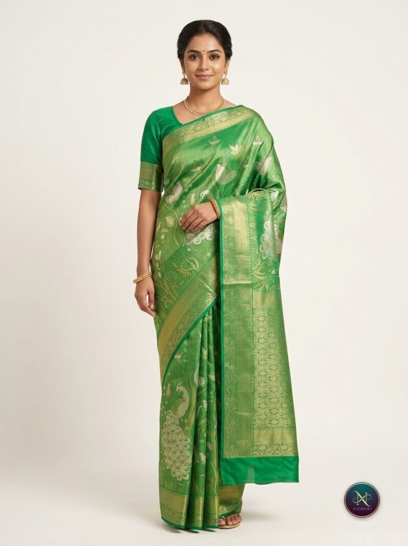 Emerald Green Banarasi Fancy Saree