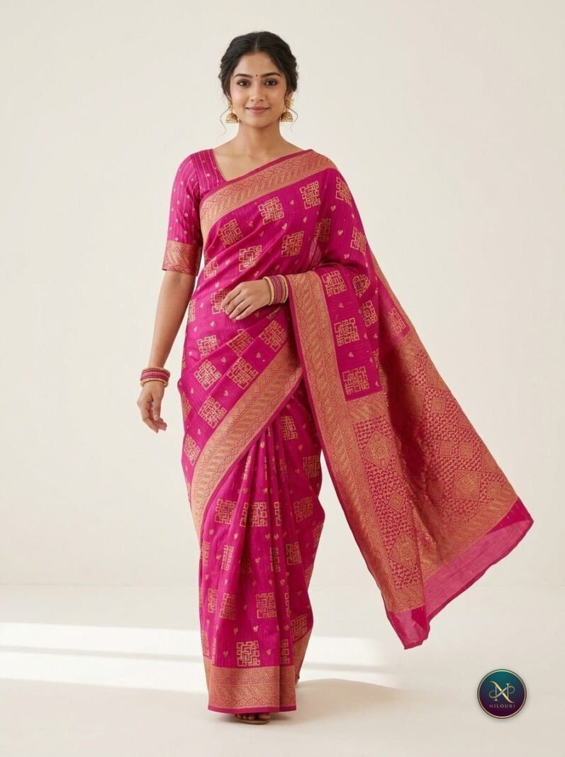 Fuchsia Gold Banarasi Fancy Saree