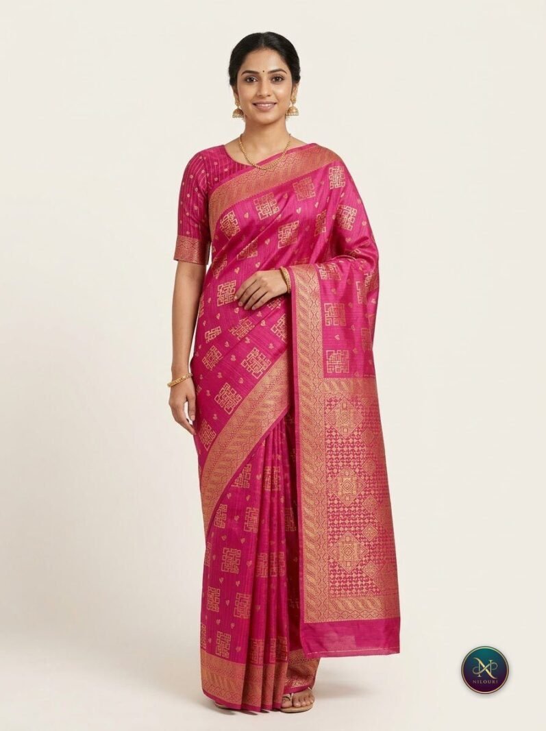 Fuchsia Gold Banarasi Fancy Saree