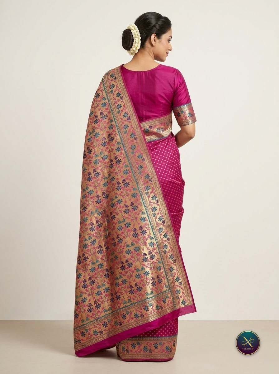 Fuchsia Rose Banarasi Fancy Saree