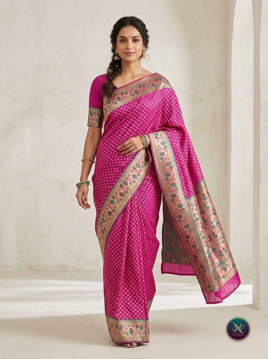 Fuchsia Rose Banarasi Fancy Saree