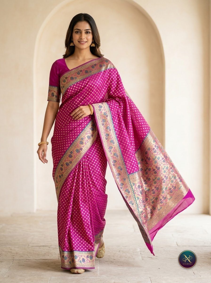 Fuchsia Rose Banarasi Fancy Saree
