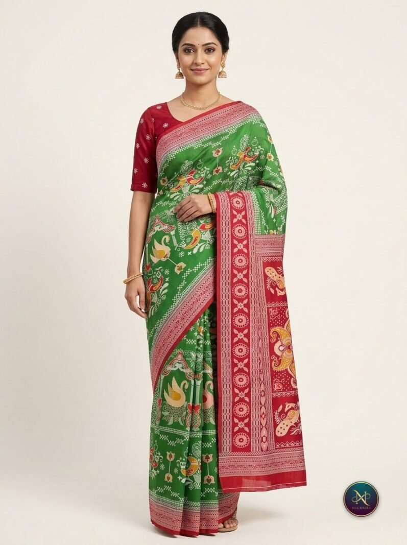 Green Maroon Fancy Saree