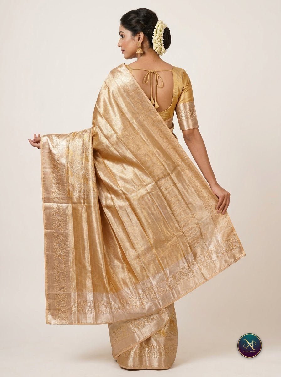 Honey Gold Pure Self Tissue Saree