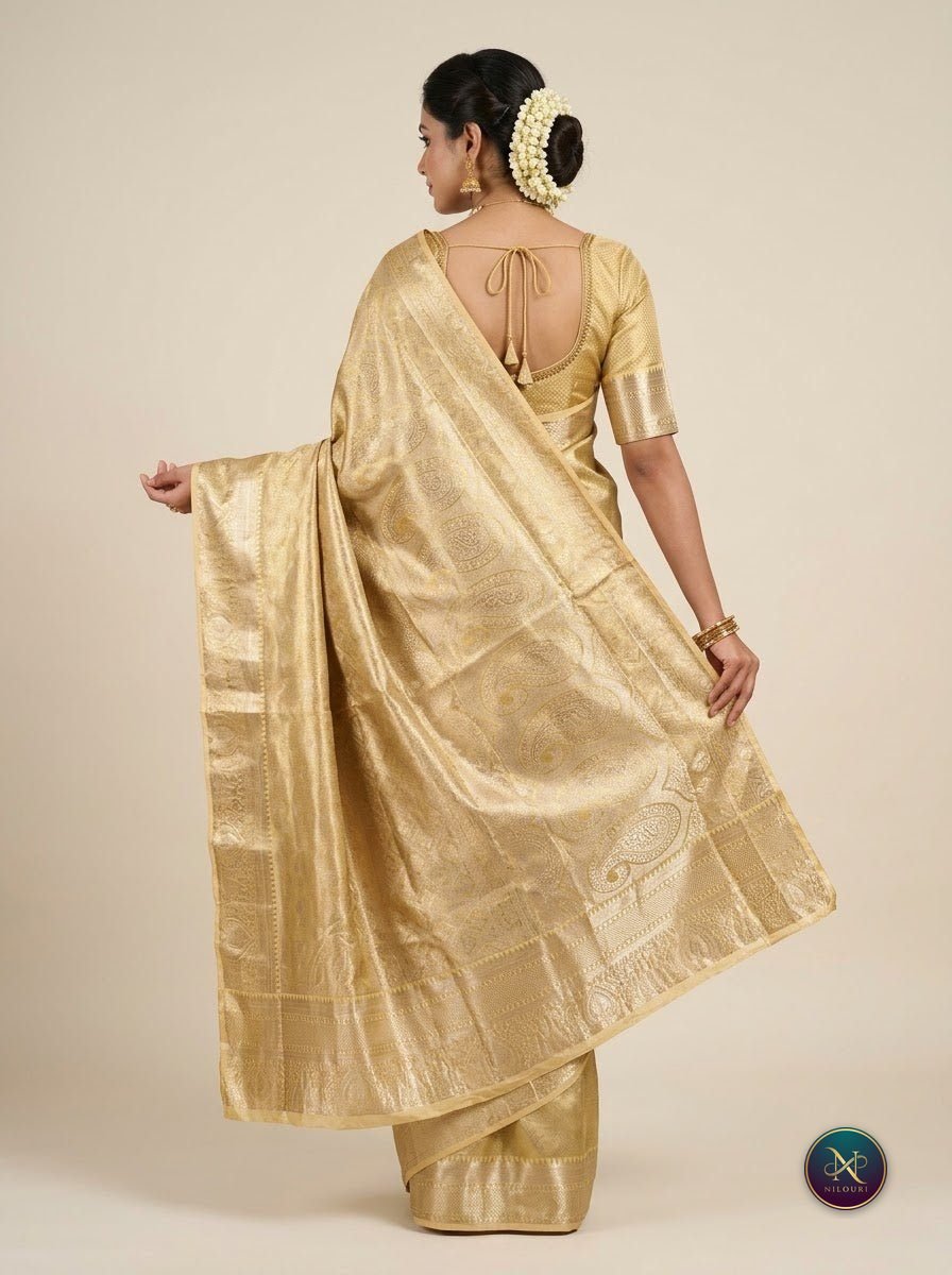 Honey Gold Pure Self Tissue Saree