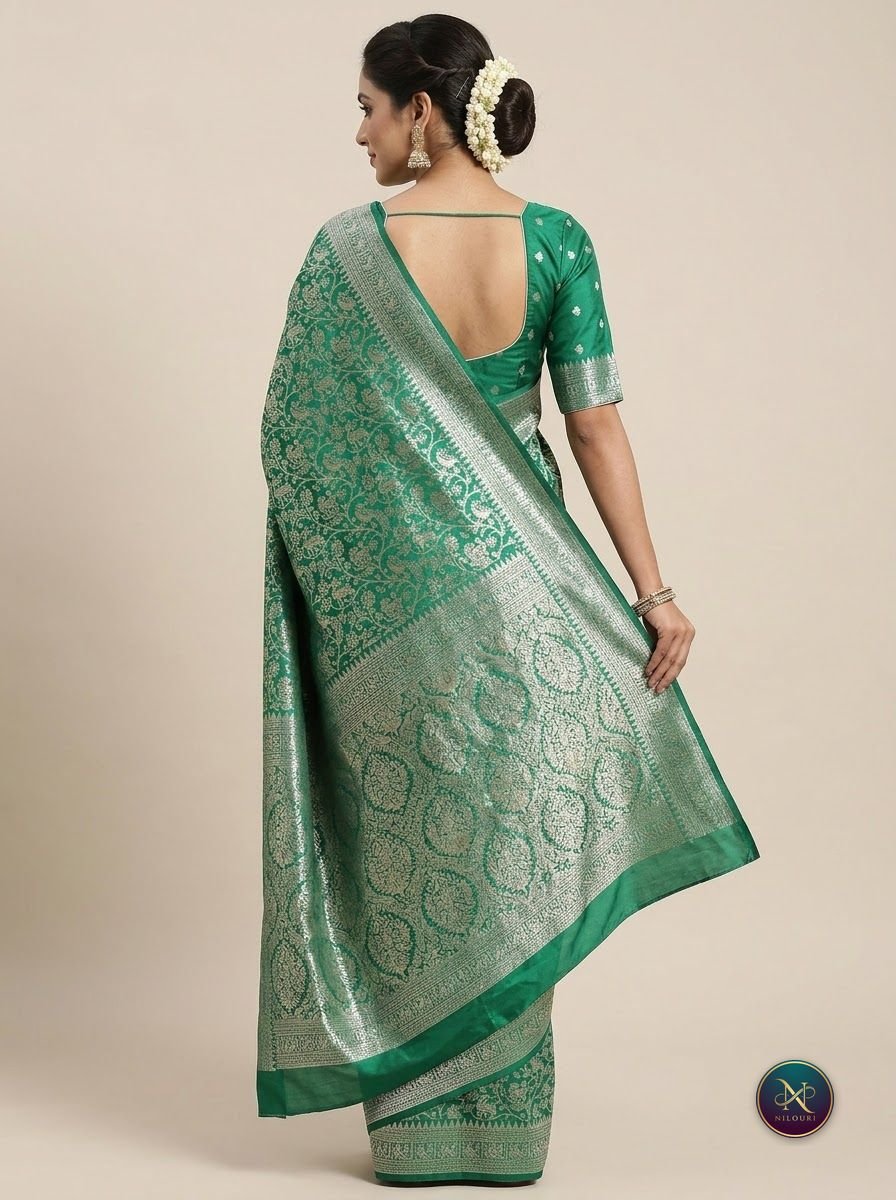 Jade Silver Banarasi Fancy Saree